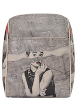 Load image into Gallery viewer, Stylish Backpack, DOGO &quot;Go Back To Being Yourself&quot; with Audrey Hepburn Print, Vegan Light Backpack, Handmade by Best Turkish manufacturer.

